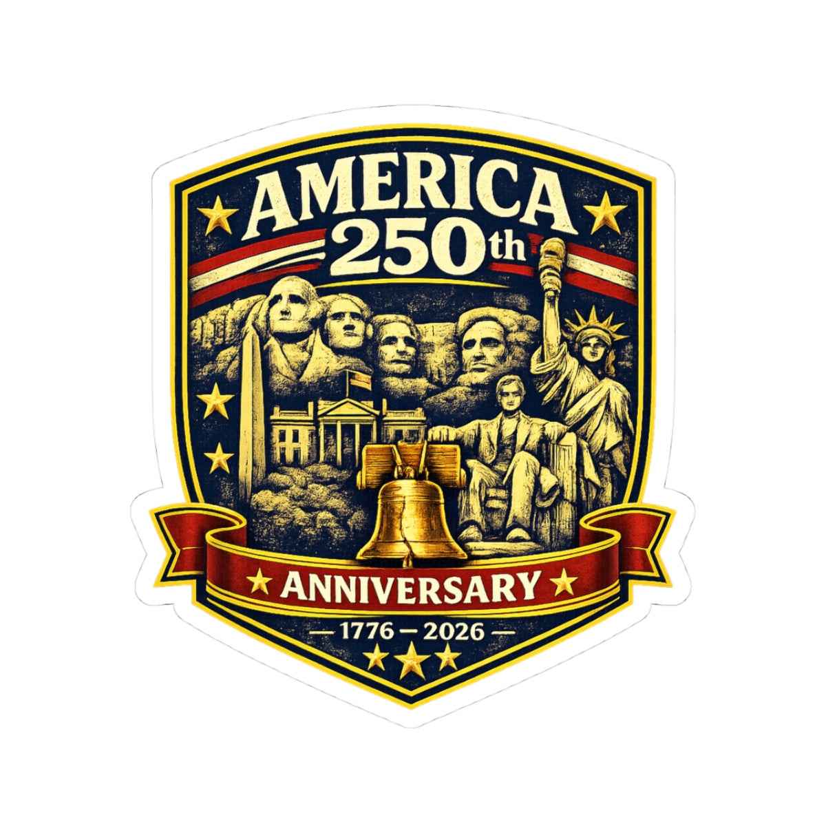 America 250th Anniversary Crest Kiss-Cut Stickers | 4th of July USA