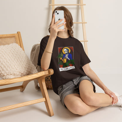Plant Lover T-Shirt featuring tarot card design, ideal for plant enthusiasts and fans of creative, humorous plant-themed apparel.