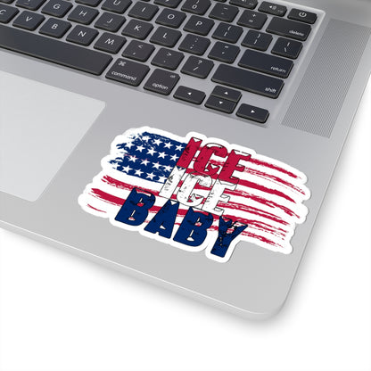 Ice Ice Baby Kiss-Cut Stickers, Patriotic USA Decals, America First, American Flag - Secondhand Readers