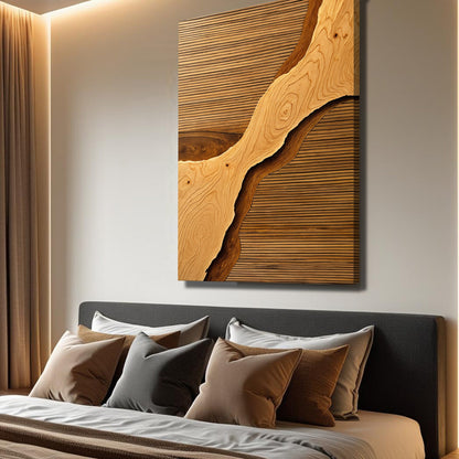 Canvas wall art featuring a wood-rift design by Tailored Canvases, showcasing natural wood textures and artistic wall decor.