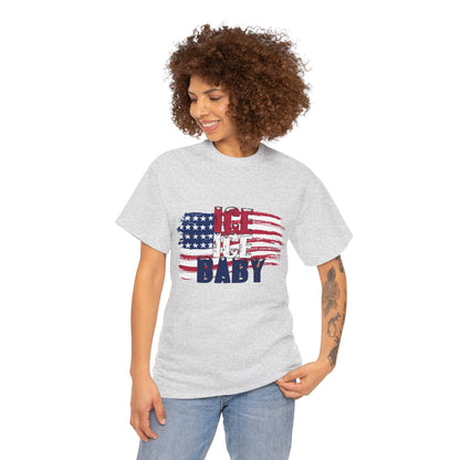 Ice Ice Baby American Flag T-Shirt, Patriotic Tee, America First, USA - Secondhand Readers
