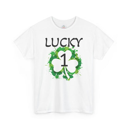 Lucky 1 St. Patrick's Day Clover T-Shirt | Irish Shamrock Design