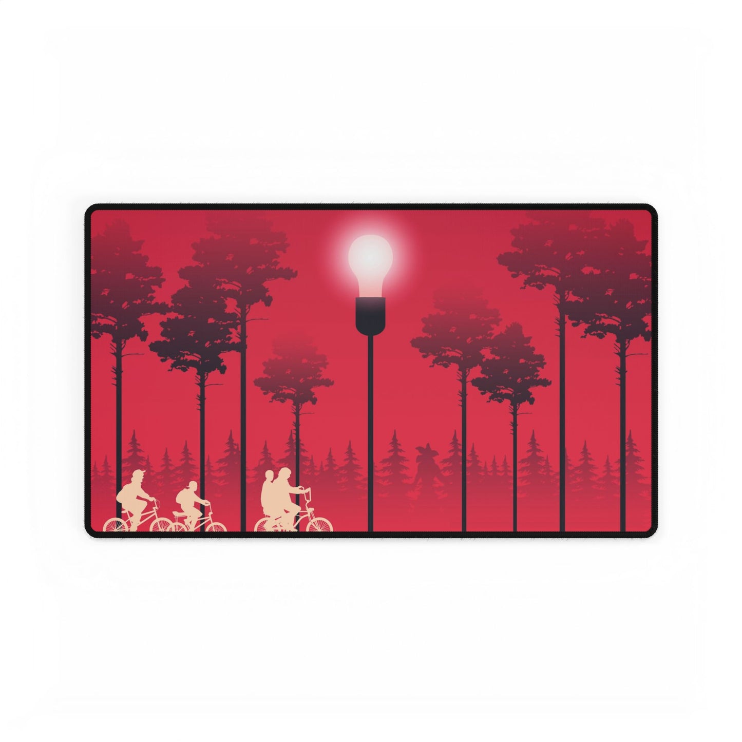 Stranger Things Inspired Desk Mat, Retro Style Playmat for Gamers, MTG TCG, Bike Ride Home Office Decor
