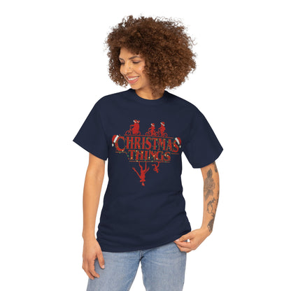 Christmas Things Retro Upside Down T-Shirt | Holiday Graphic Tee