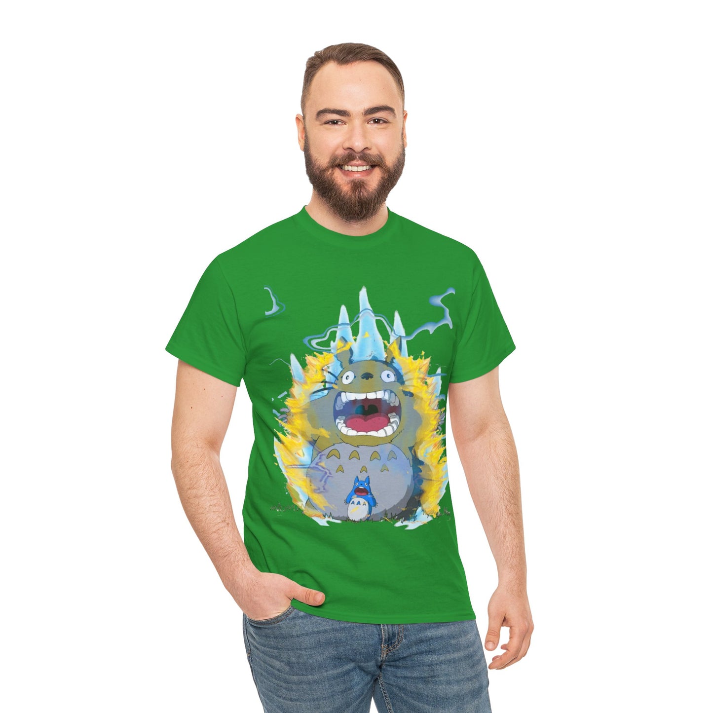 Anime Totoro Super Saiyan Unisex T-Shirt, Studio Ghibli Fun Dragon Ball