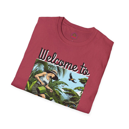 Welcome to My Garden Unisex T-Shirt - Funny Woman Watering Jungle Tee, Plant