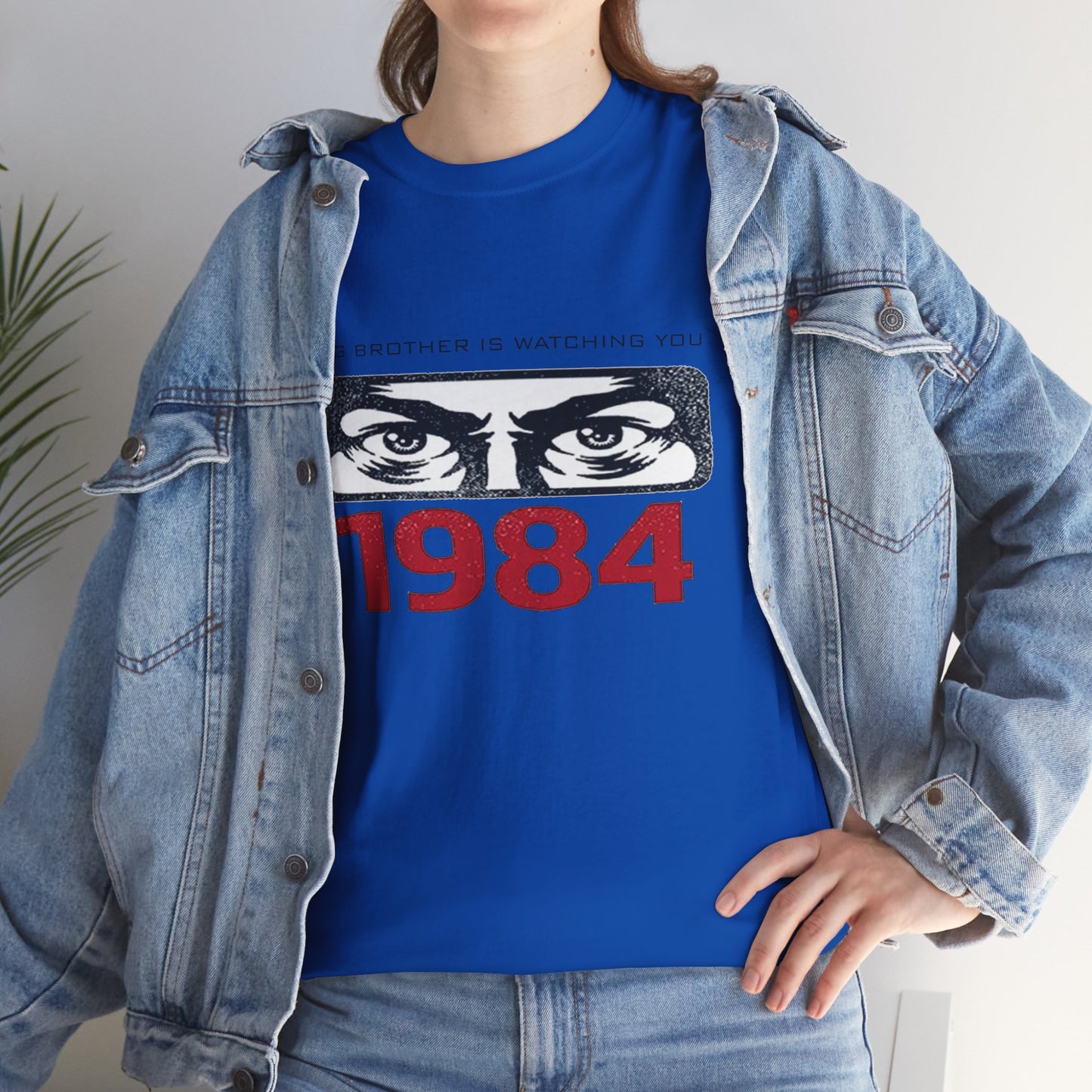 Black George Orwell Big Brother Is Watching You 1984 T-Shirt with dystopian design and political protest imagery.