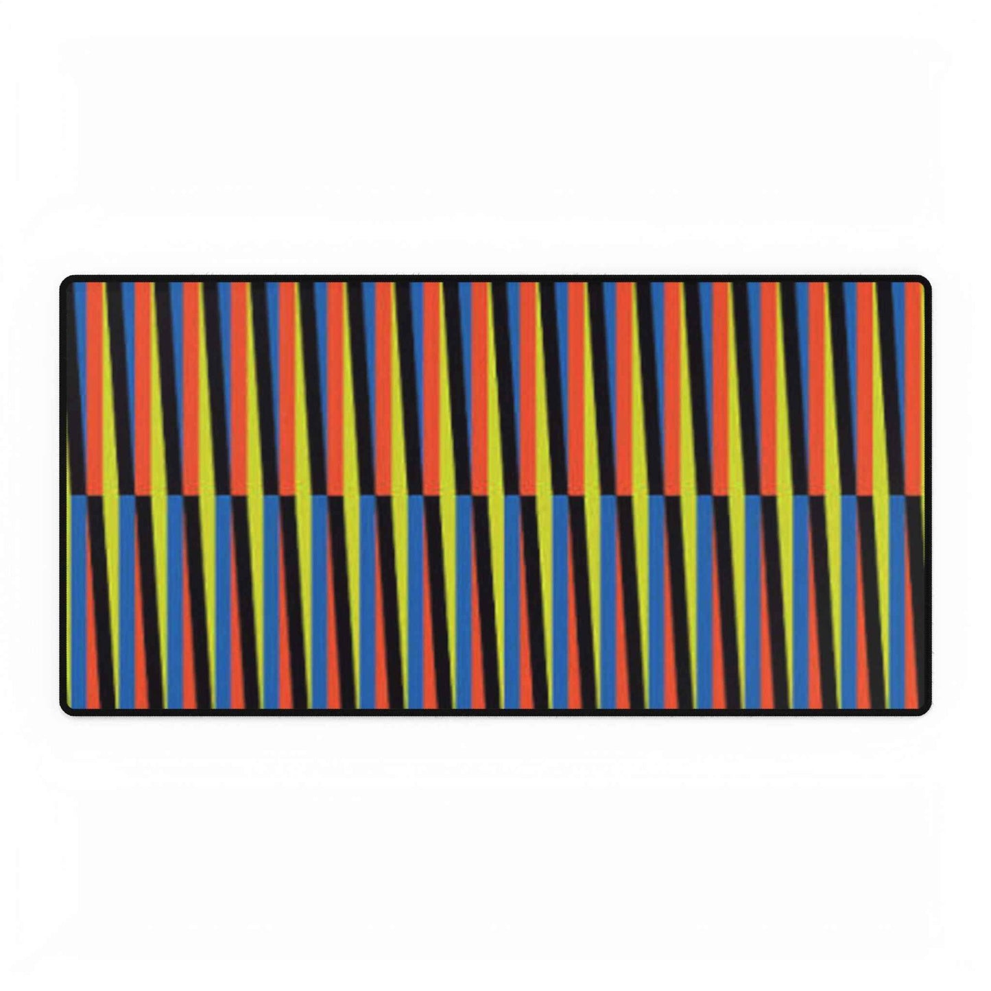 Venezuelan Nostalgia Cruz Diez Inspired Desk Mat | Colorful Geometric Stripes Maiquetia Playmat, Oversized Mouse Pad, Simon Bolivar Airport