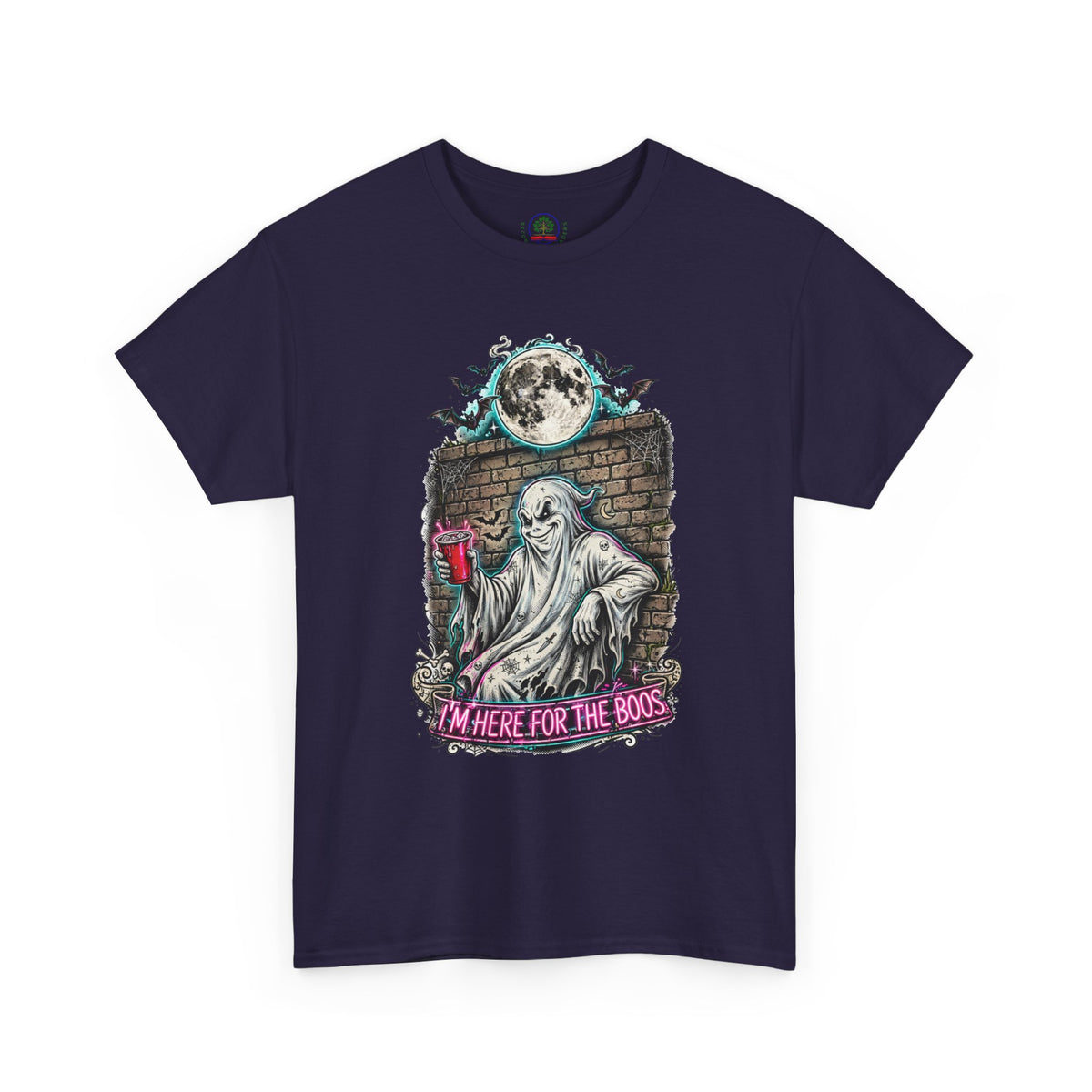 Funny Ghost Graphic Tee — "I'm Here for the Boos" Halloween T-Shirt
