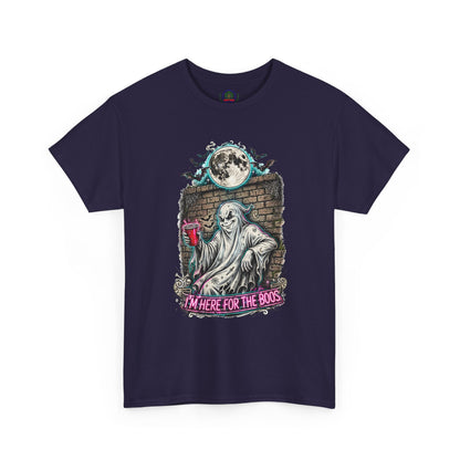 Funny Ghost Graphic Tee — "I'm Here for the Boos" Halloween T-Shirt
