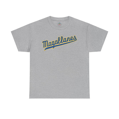 Venezuelan Navegantes del Magallanes baseball fan T-shirt, unisex softstyle tee with team logo and navy blue design.
