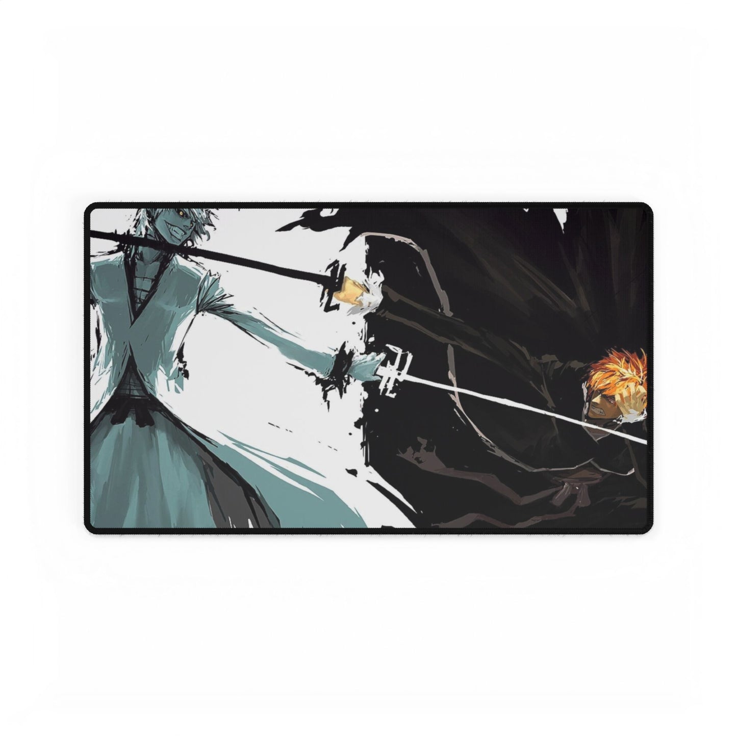 Anime inspired Ichigo vs Ichigo Shinigami substitute desk mat and gaming mouse pad featuring detailed character artwork.