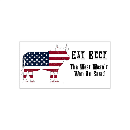 USA Pride Bumper Sticker, Farm Decor, Car Accessories - Eat Beef, Ranch Style