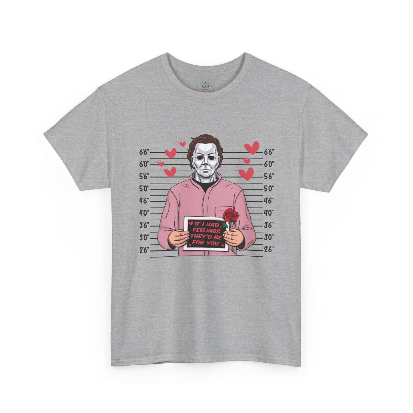 Michael Myers Mugshot T-Shirt — "If I Had Feelings They'd Be For You" Cute Horror Valentine Tee - Secondhand Readers