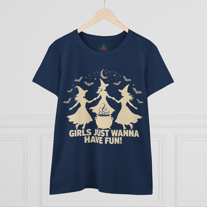 Girls Just Wanna Have Fun, Witch Dance Halloween Shirt, Womens Tee