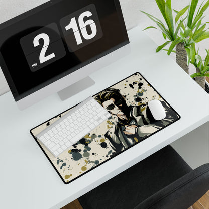 Anime‑Inspired Desk Mat — JJK Kento Nanami Playmat (Ink Splat Noir)