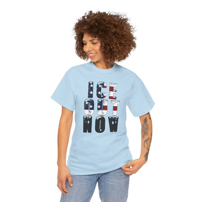 ICE OUT NOW Protest Tee, Immigration Rights Political Statement