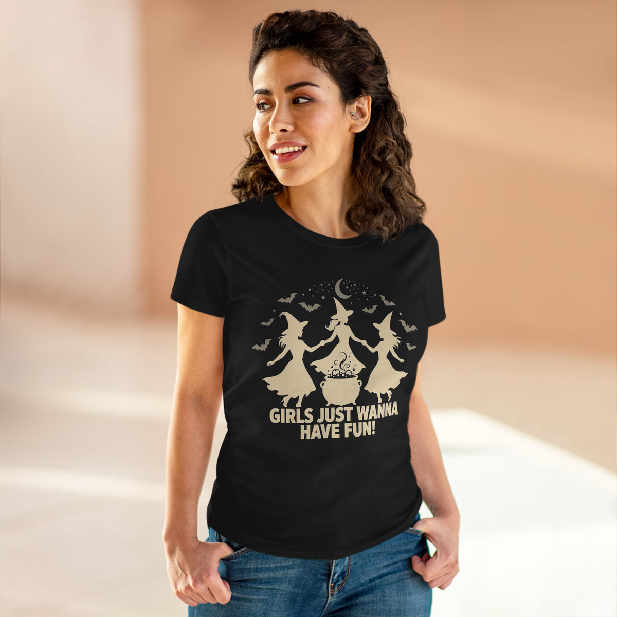 Girls Just Wanna Have Fun, Witch Dance Halloween Shirt, Womens Tee
