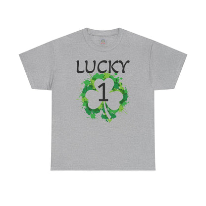 Lucky 1 St. Patrick's Day Clover T-Shirt | Irish Shamrock Design