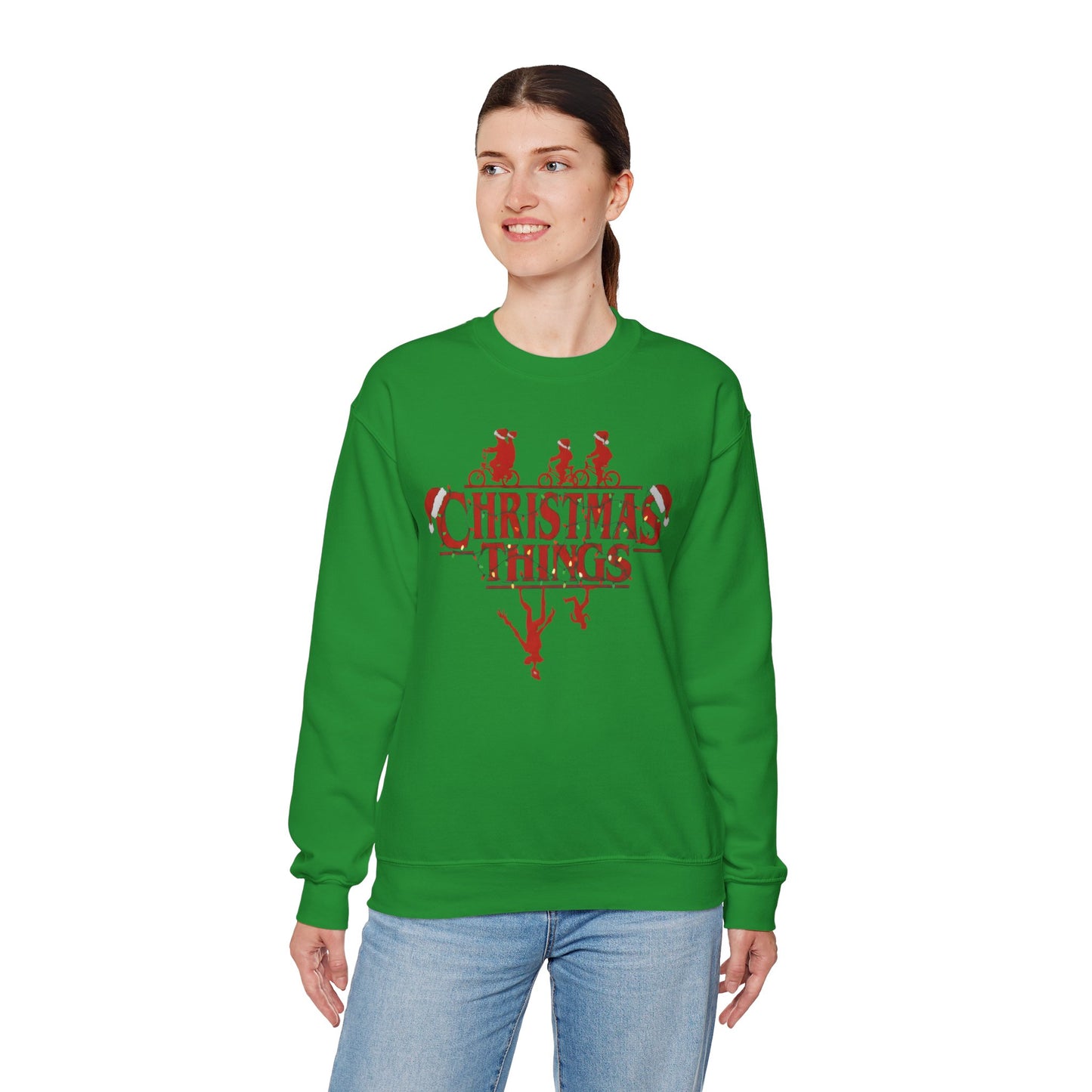 Christmas Things Sweatshirt | Stranger Style Retro Holiday Graphic  | The Upsidedown