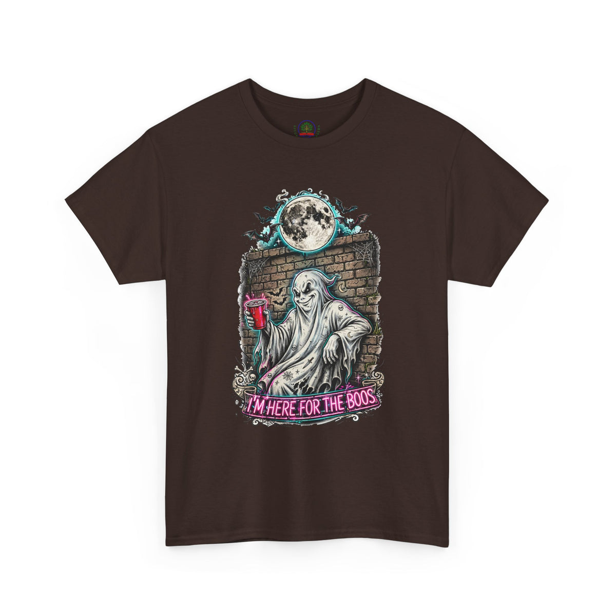 Funny Ghost Graphic Tee — "I'm Here for the Boos" Halloween T-Shirt