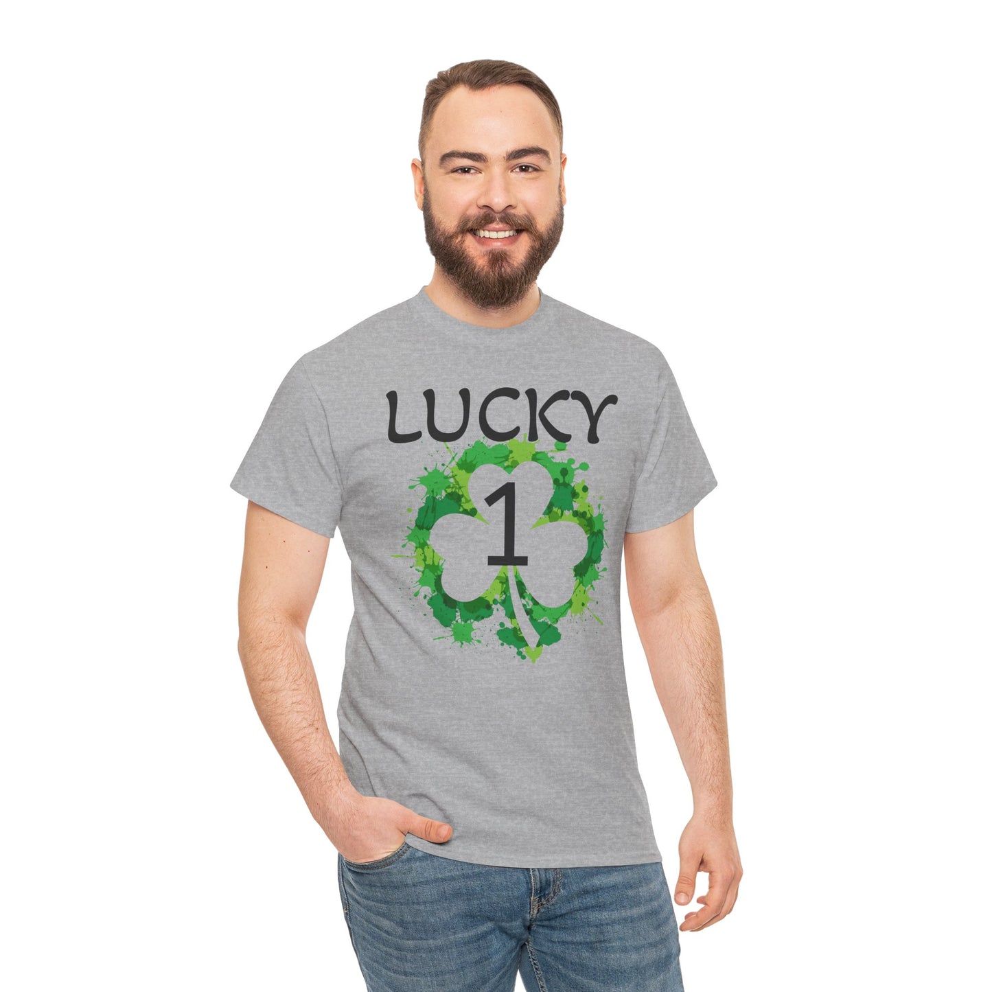 Lucky 1 St. Patrick's Day Clover T-Shirt | Irish Shamrock Design