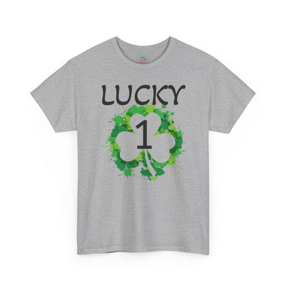 Lucky 1 St. Patrick's Day Clover T-Shirt | Irish Shamrock Design