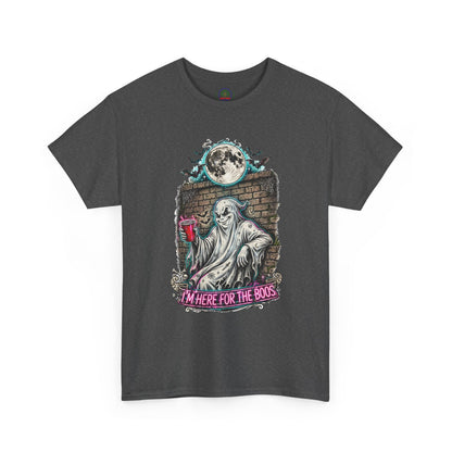 Funny Ghost Graphic Tee — "I'm Here for the Boos" Halloween T-Shirt