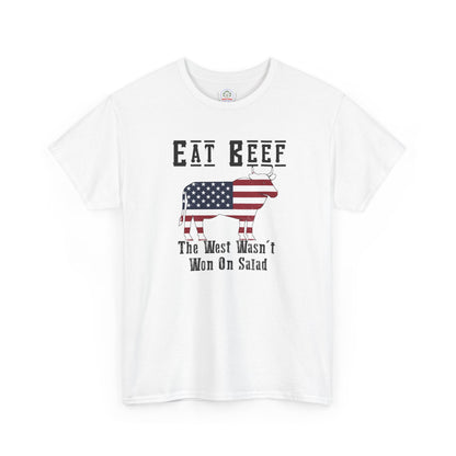 Funny American BBQ Unisex Tee, Meat Eaters Joke Shirt, Eat Beef Gift, Patriotic