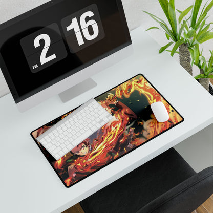 Anime Inspired Desk Mat, Tanjiro & Kyojuro Playmat, Demon Slayer, MTG TCG