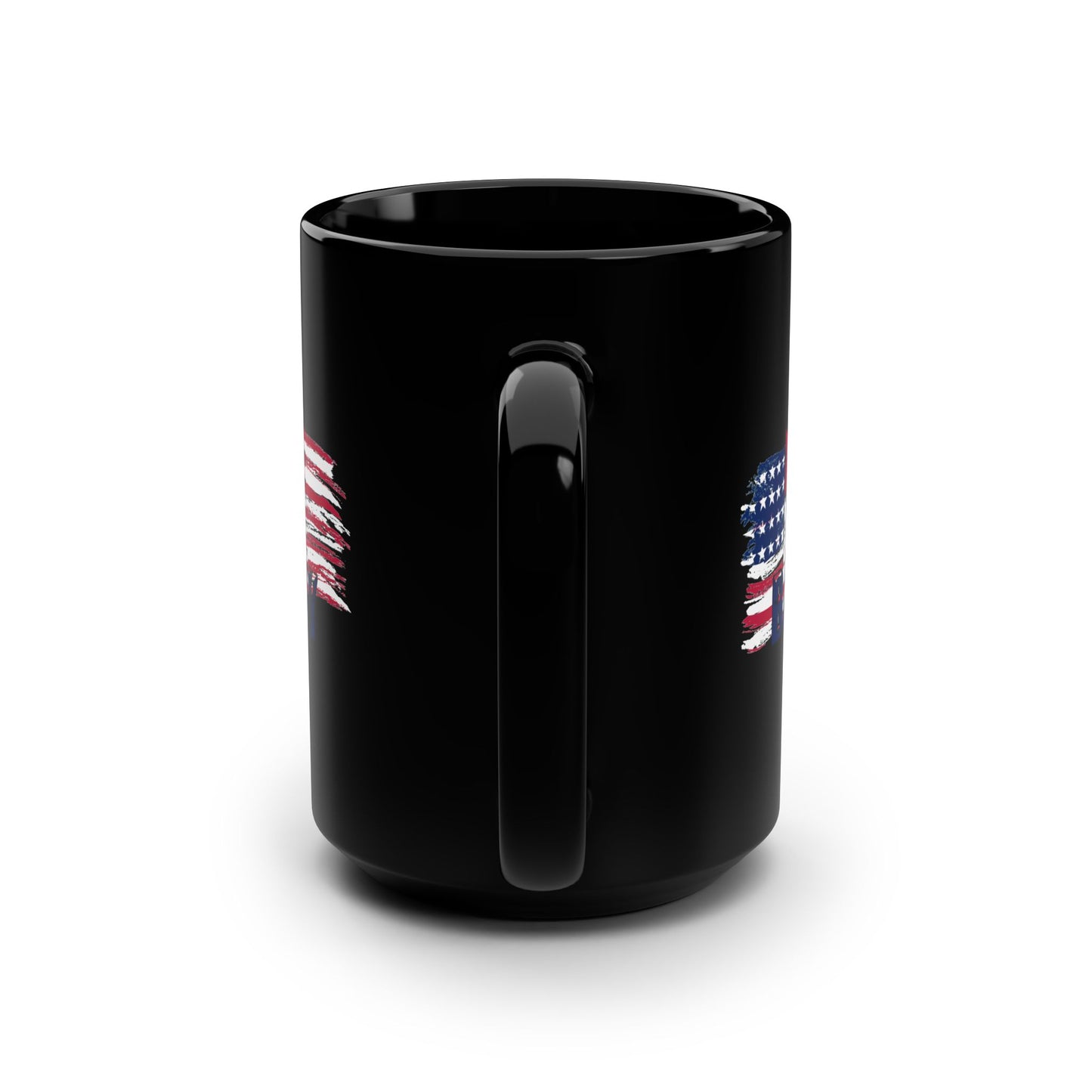 Patriotic Mug Black 15oz Ceramic, Ice Ice Baby American Flag, America First, Red White and Blue, USA - Secondhand Readers