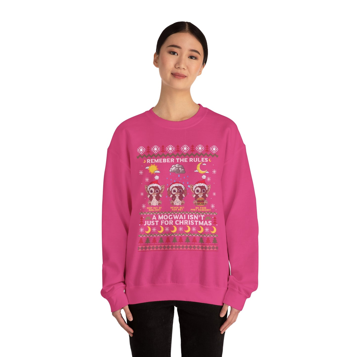 Gremlins Mogwai Ugly Christmas Sweater Crewneck Sweatshirt | Retro Holiday