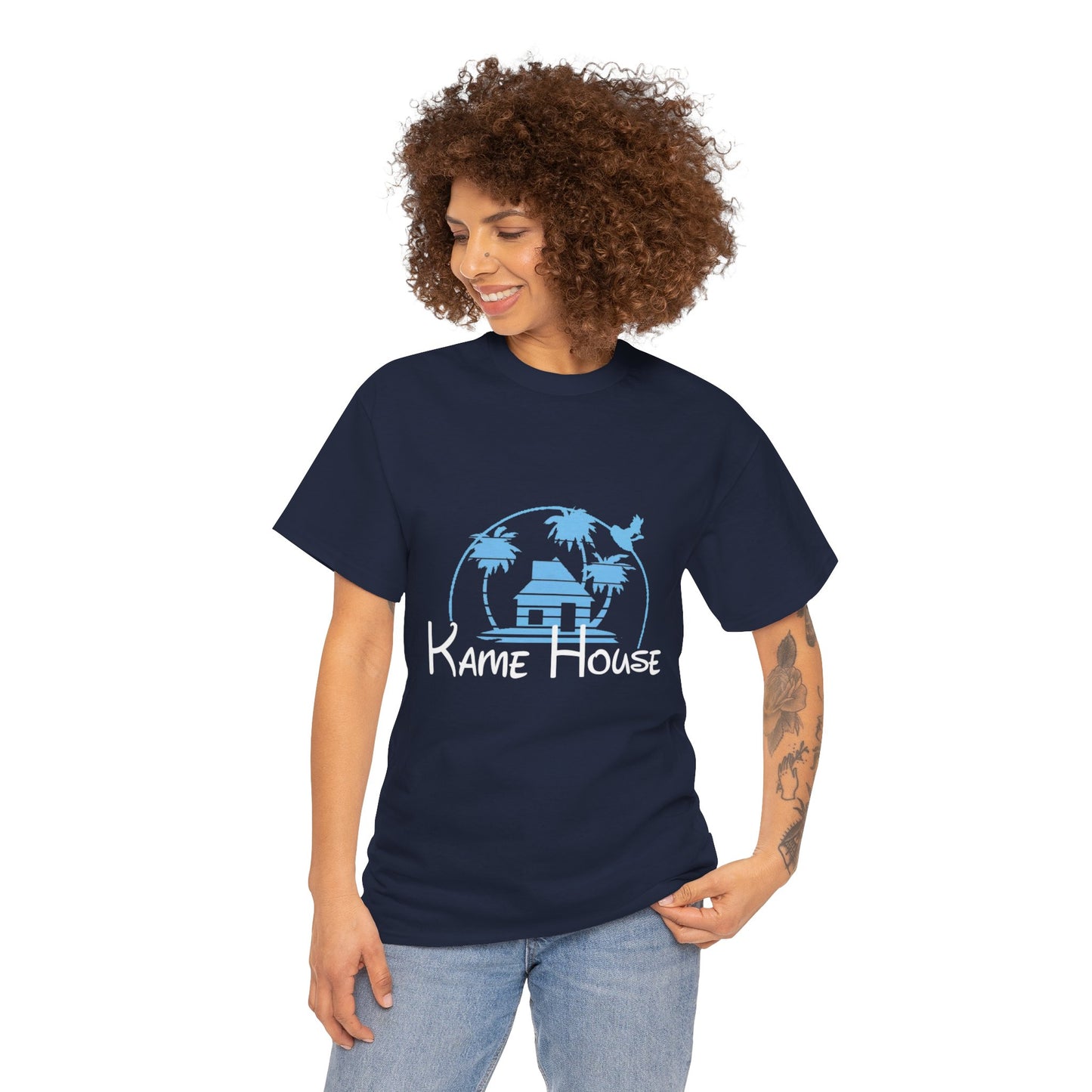 Anime Dragon Ball Inspired Kame House + Disney Buena Vista Logo T-Shirt
