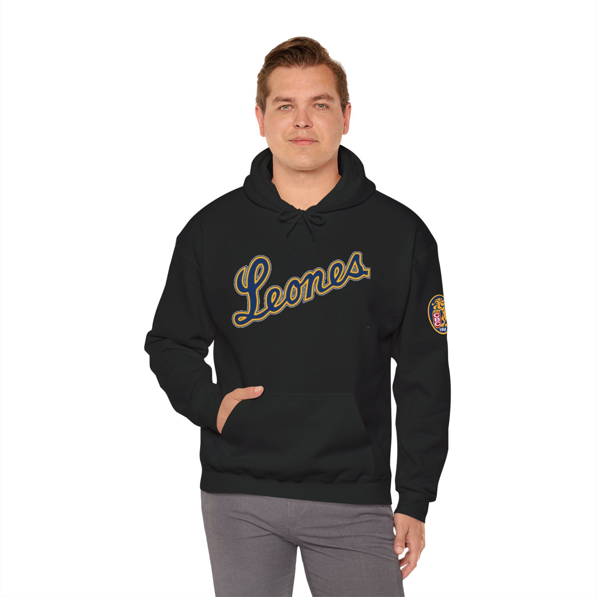 Venezuelan Baseball Fan, Leones del Caracas Unisex Heavy Blend™ Hooded Sweatshirt