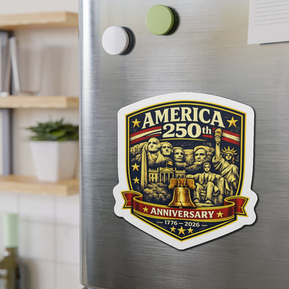 America 250th Anniversary Crest Die-Cut Magnet | 4th of July USA, Patriotic