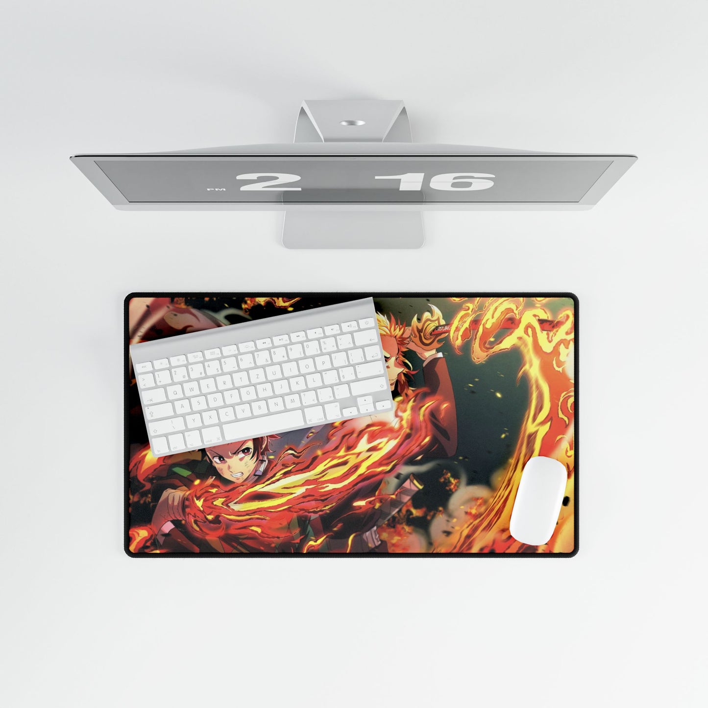 Anime Inspired Desk Mat, Tanjiro & Kyojuro Playmat, Demon Slayer, MTG TCG