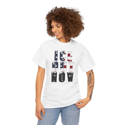 ICE OUT NOW Protest Tee, Immigration Rights Political Statement