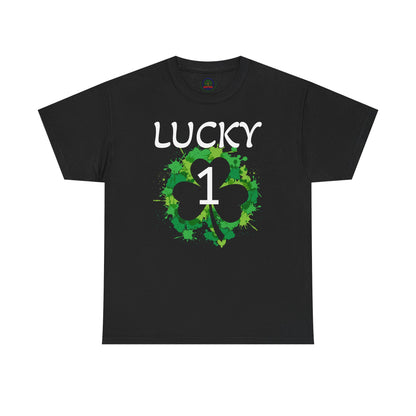 Lucky 1 St. Patrick's Day Clover T-Shirt | Irish Shamrock Design