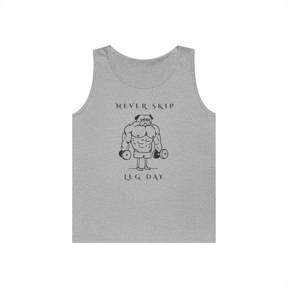 Never Skip Leg Day Unisex Tank Top | Gym Jokes, Workout Motivation