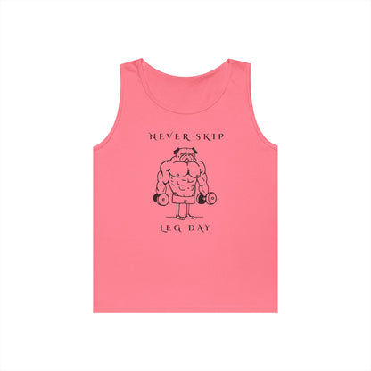 Never Skip Leg Day Unisex Tank Top | Gym Jokes, Workout Motivation