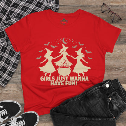 Girls Just Wanna Have Fun, Witch Dance Halloween Shirt, Womens Tee