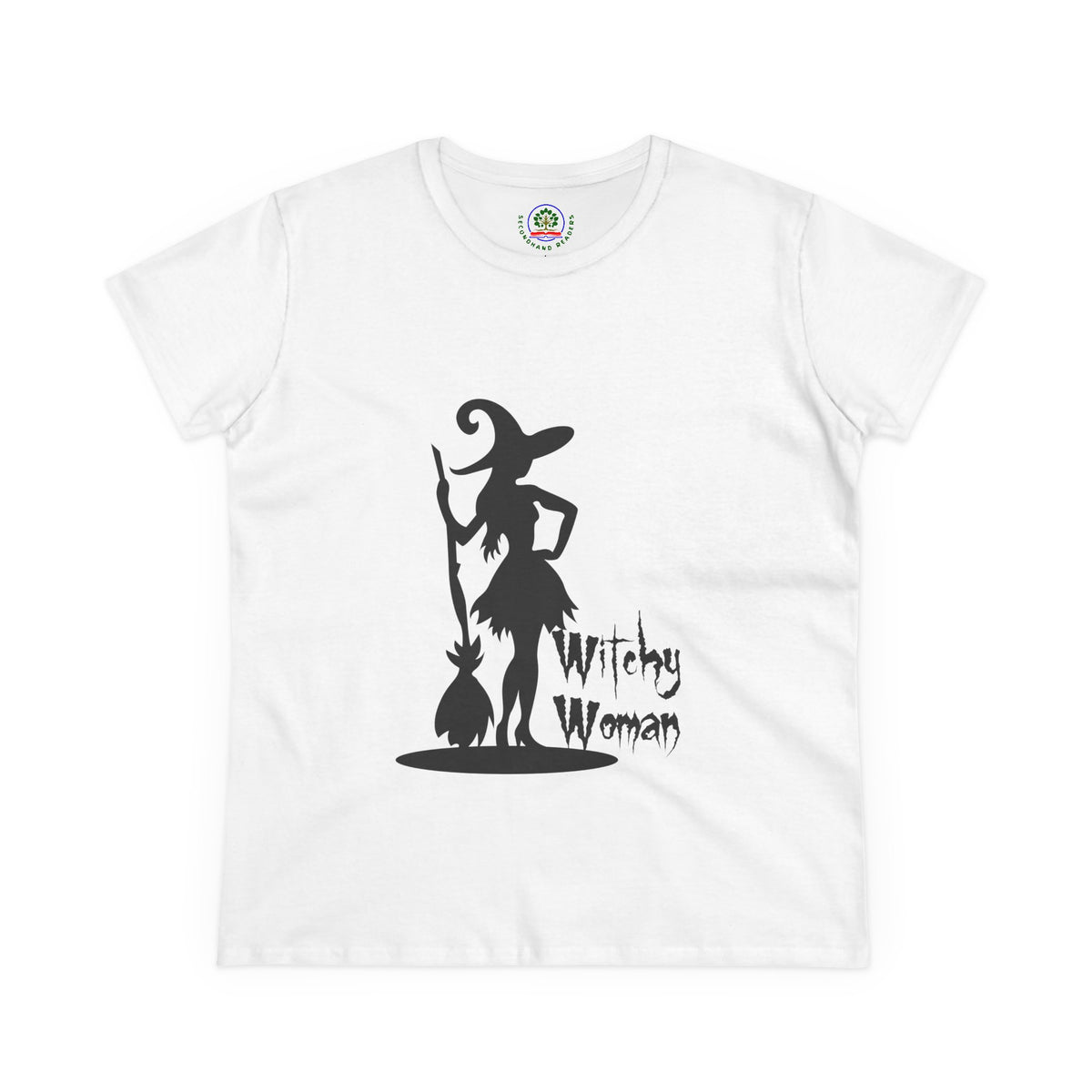 Witchy Woman Tee, Halloween Shirt, Women's Midweight Cotton Tee, Spooky Gift