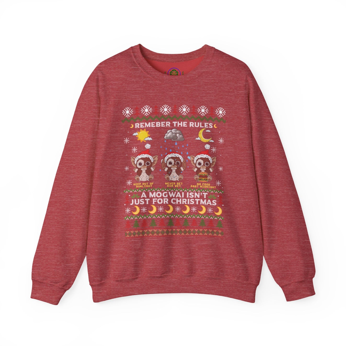 Gremlins Mogwai Ugly Christmas Sweater Crewneck Sweatshirt | Retro Holiday