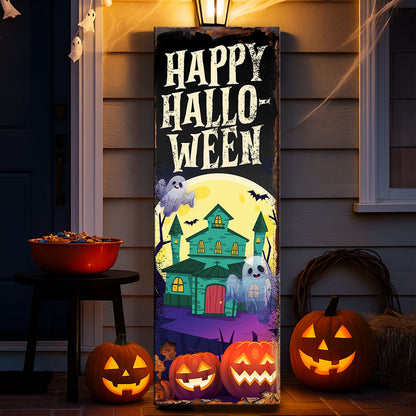Tailored Canvases Halloween Welcome Sign on canvas with spooky autumn design, perfect for festive home decor.