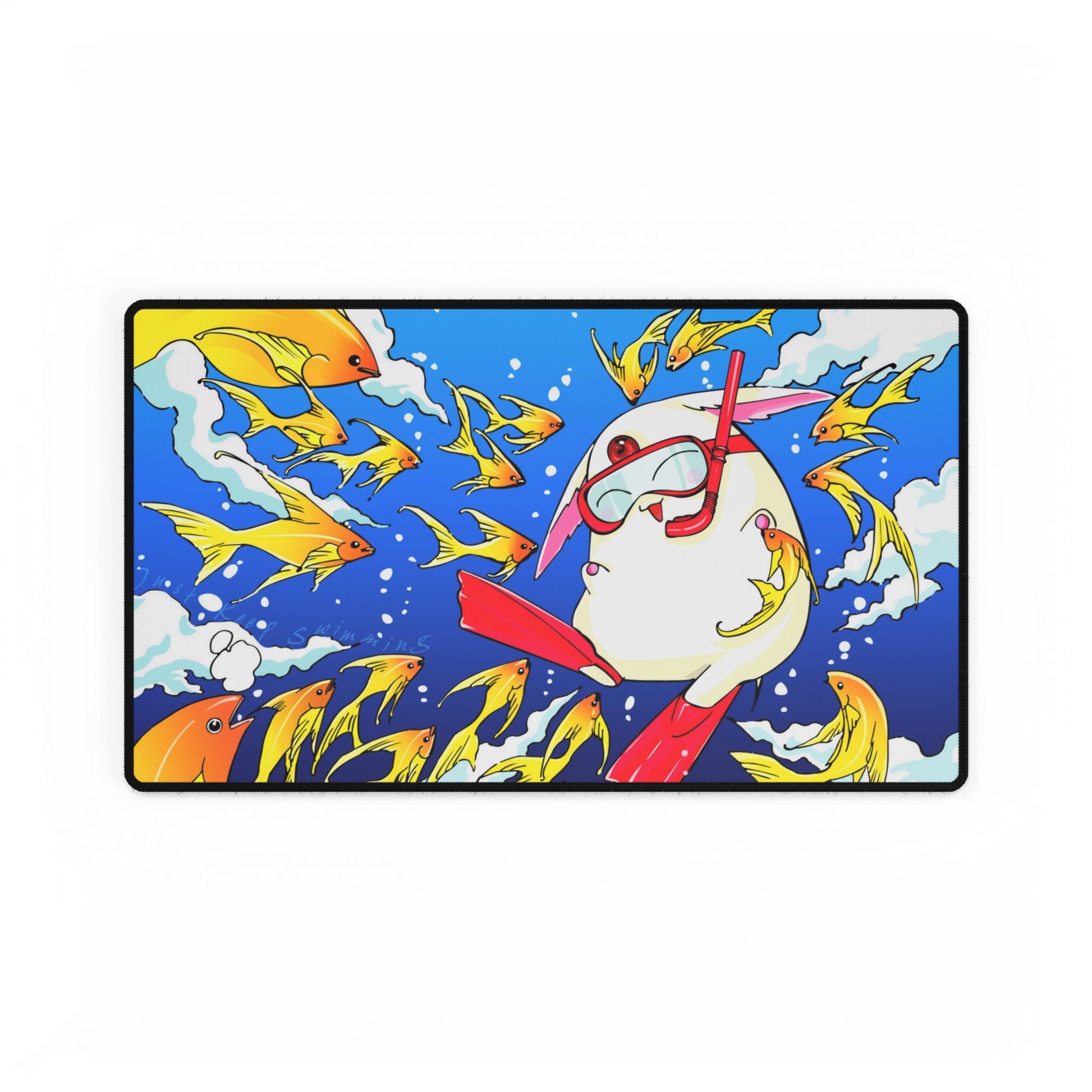 Anime-inspired Tsubasa Chronicle desk mat featuring Mokona Soel design, white background, ideal for home decor and gaming setups.