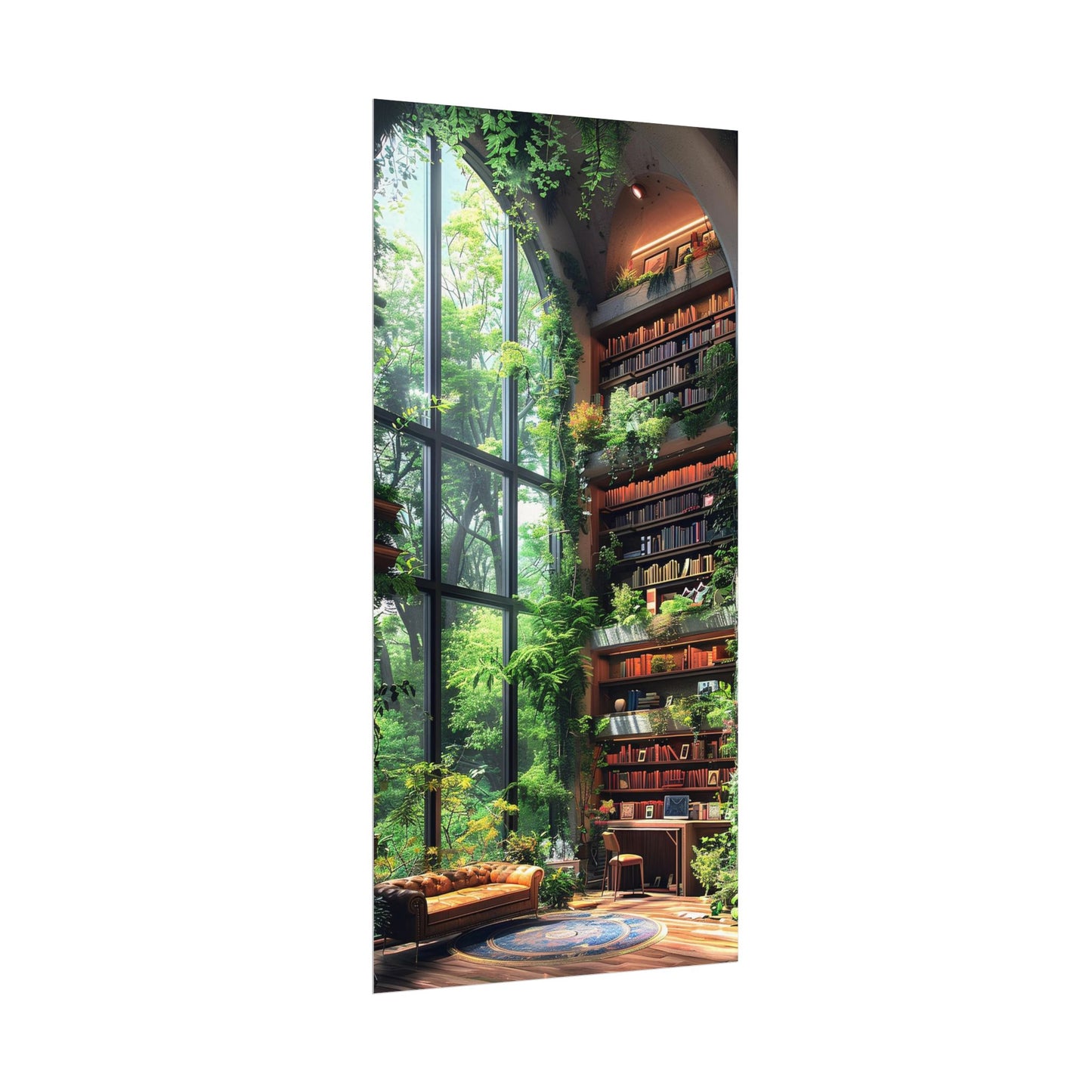 Watercolor Botanical Poster, Nature Wall Art Decor, Eco-Friendly Gift for Book Lovers, Home Office Decoration, Matte Print