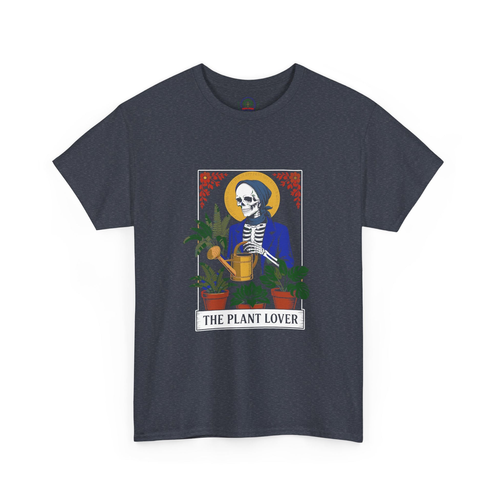 Plant lover Tarot card graphic T-shirt by Printify featuring a humorous design for plant enthusiasts, casual and creative apparel.