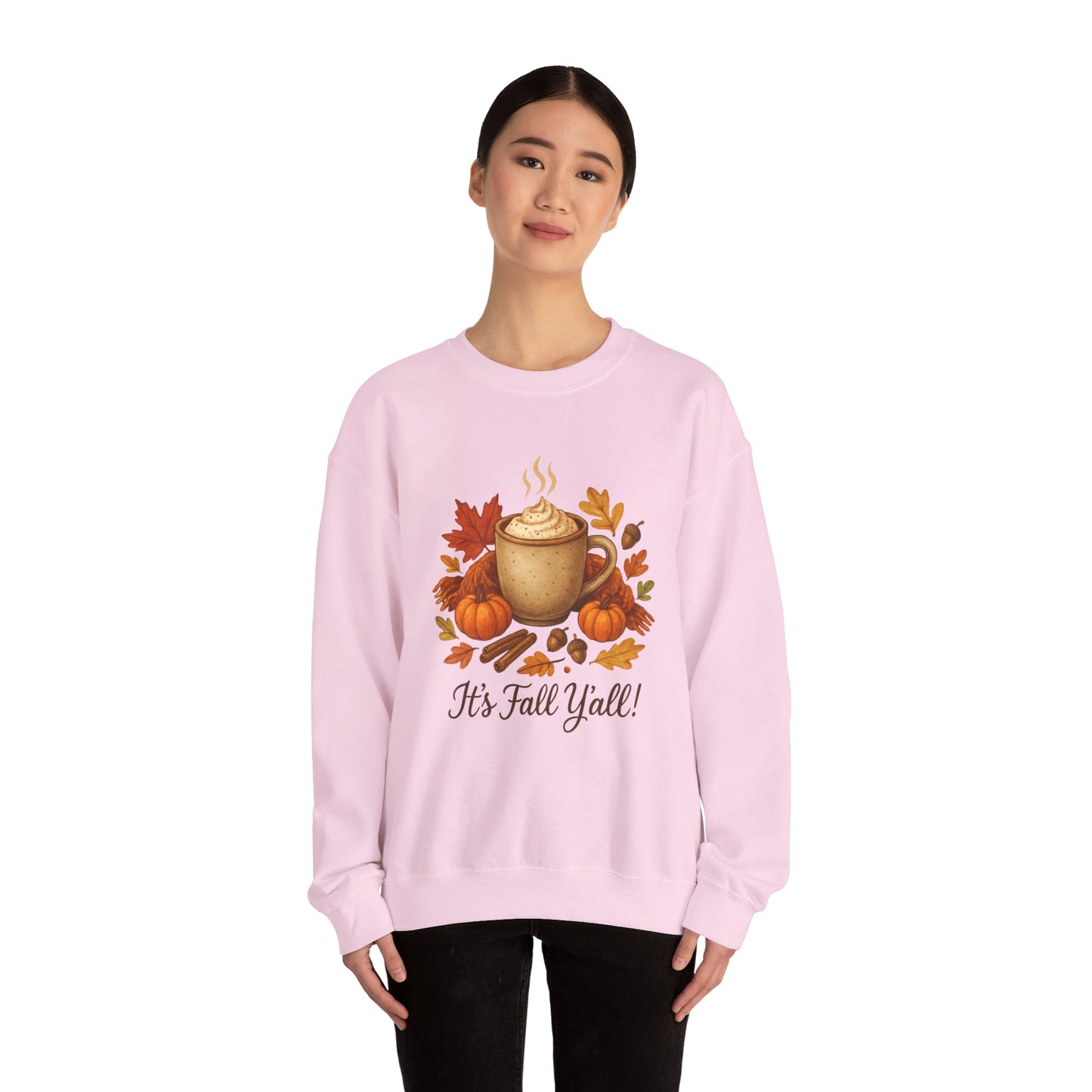 Fall Vibes Crewneck Sweatshirt, Cozy Autumn Graphic Shirt, It's Fall Y'all