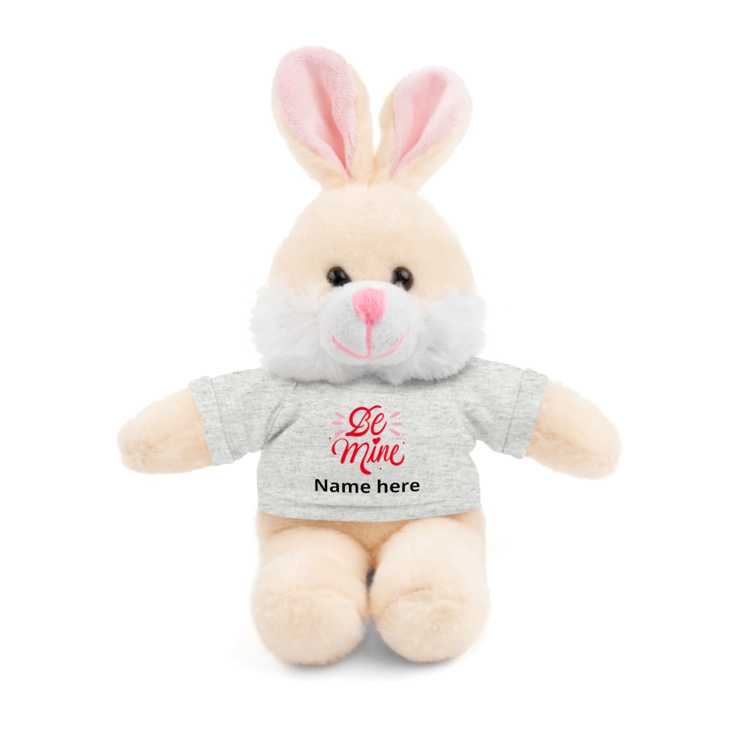 Be Mine Heart Stuffed Animal with Tee, Personalized Name Valentine Plush