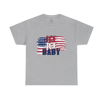 Ice Ice Baby American Flag T-Shirt, Patriotic Tee, America First, USA - Secondhand Readers